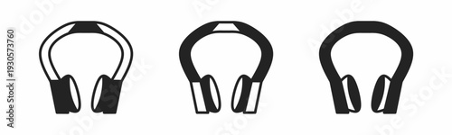 Headphone icon on white background. Vector logo headphone illustration.