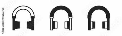 Headphone icon on white background. Vector logo headphone illustration.