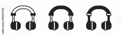 Headphone icon on white background. Vector logo headphone illustration.