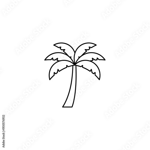 Minimalist Illustration of a Tropical Palm Tree for Design Projects