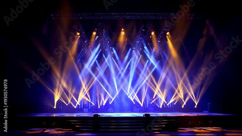 Colorful stage lighting effects dynamic video for concert party show event and entertainment performance production