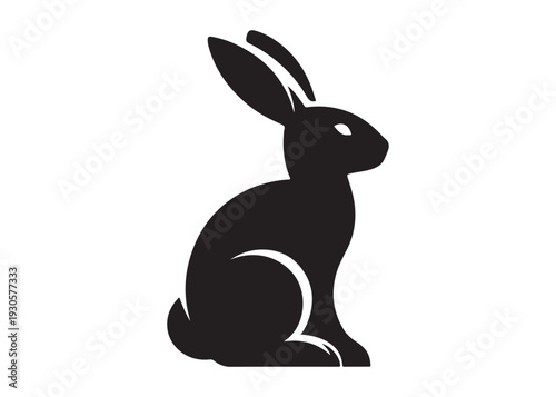 easter bunny logo silhouette vector, bunny silhouette logo vector illustration, rabbit silhouette vector logo, animal wildlife happy easter bunny logo silhouette design on white background 