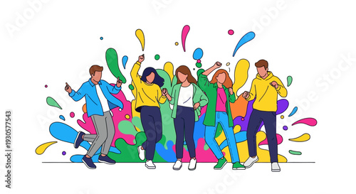 Vibrant Friends Dancing Fun