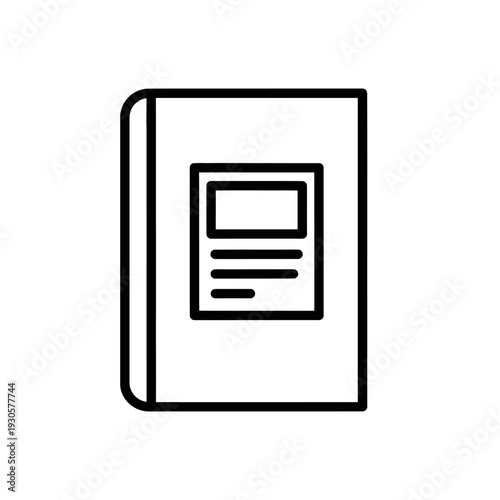 Minimalist Line Art Illustration of a Book for Educational and Informative Content