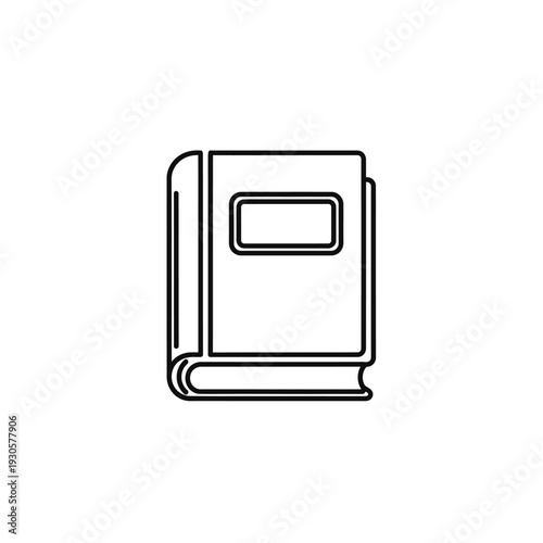 Minimalist Line Art Illustration of a Classic Hardcover Book for Educational and Literary Themes