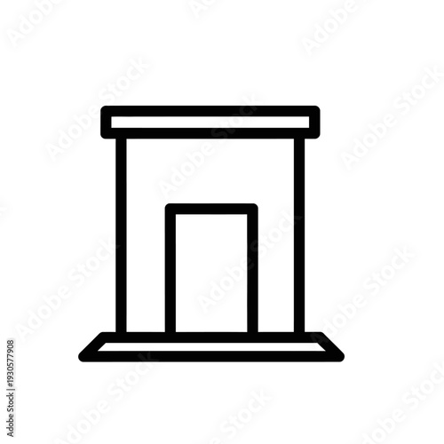Minimalist Line Art Illustration of a Classic Fireplace Mantel for Interior Design
