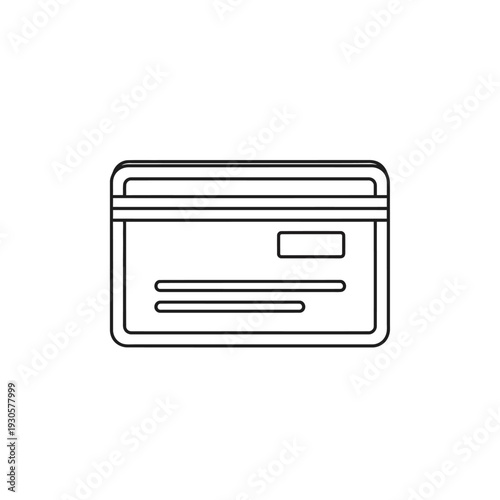 Minimalist Line Art Illustration of a Credit Card for Financial and Banking Visuals