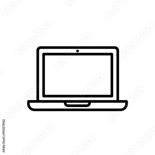 Minimalist Line Art Illustration of a Laptop for Technology and Digital Concept