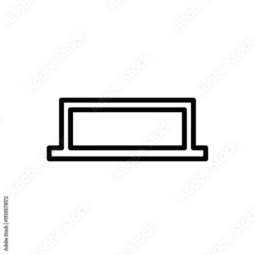 Minimalist Line Art Illustration of a Laptop Computer for Technology Concept