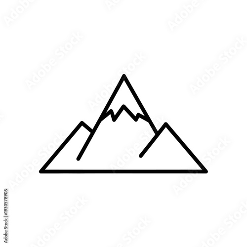 Minimalist Line Art Illustration of Mountain Peak for Adventure and Nature Themes