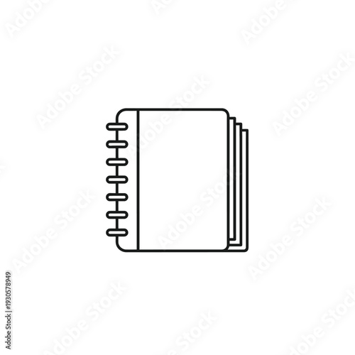 Minimalist Line Art Illustration of Spiral Notebook for Creative Planning