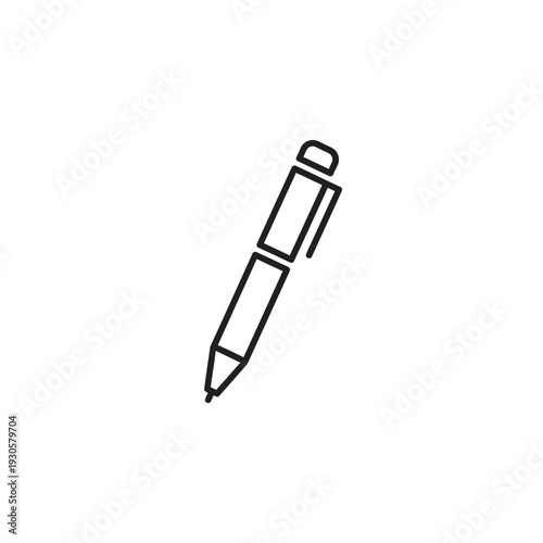 Minimalist Line Drawing of a Pen on White Background for Creative Design Projects