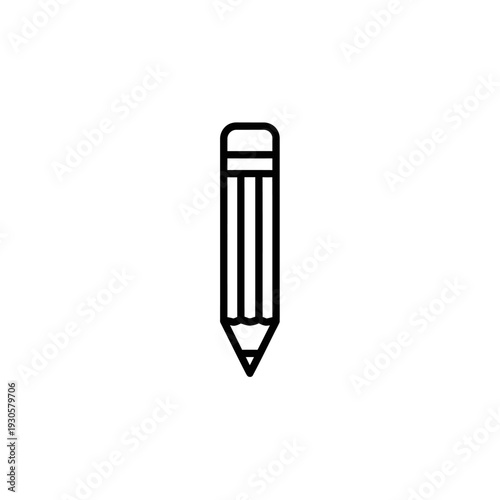 Minimalist Line Drawing of a Pencil for Creative and Educational Use