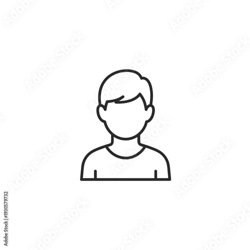 Minimalist Line Drawing of a Person with Short Hair and Glasses