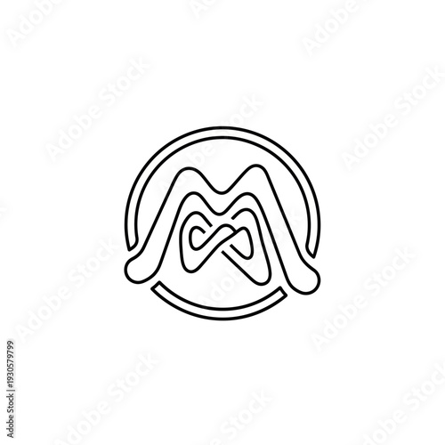 Minimalist Monogram Logo Design with Circular Frame for Branding