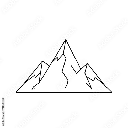 Minimalist Mountain Line Drawing for Nature and Adventure Themes