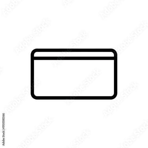 Minimalist Linear Icon of a Credit Card for Financial and Technology Design
