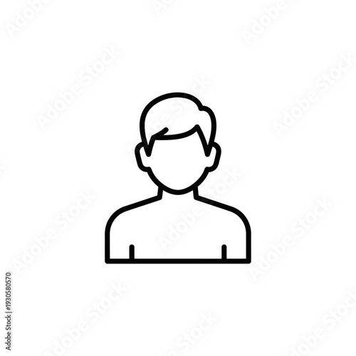 Minimalist Male Avatar Icon for Profile and User Interface Design