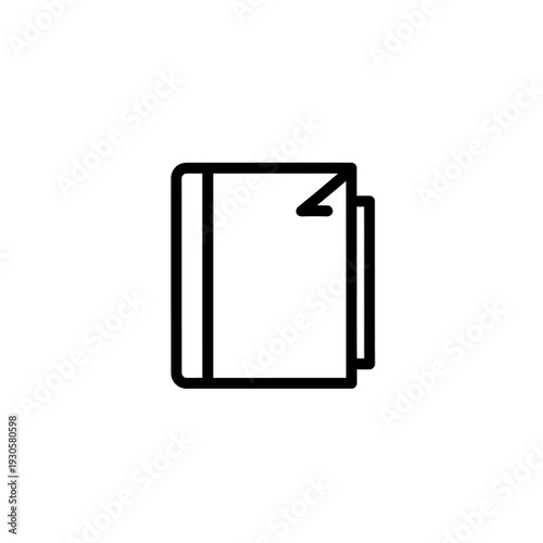 Minimalist Notebook Icon for Office Supplies and Stationery Design