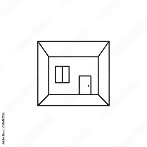 Minimalist Room Interior with Window and Door Design Concept