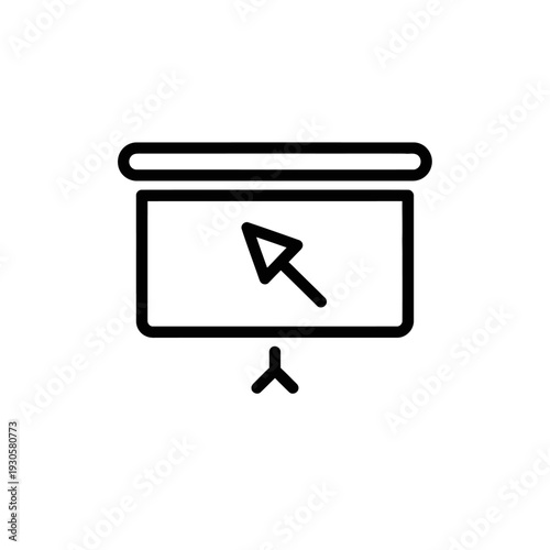 Minimalist Screen Sharing Icon with Cursor Pointer for Digital Communication