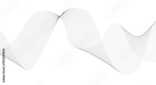 Abstract wave element for design. Digital frequency track equalizer. Stylized line art background. Vector illustration. Wave with lines created using blend tool. Curved wavy line, smooth stripe.