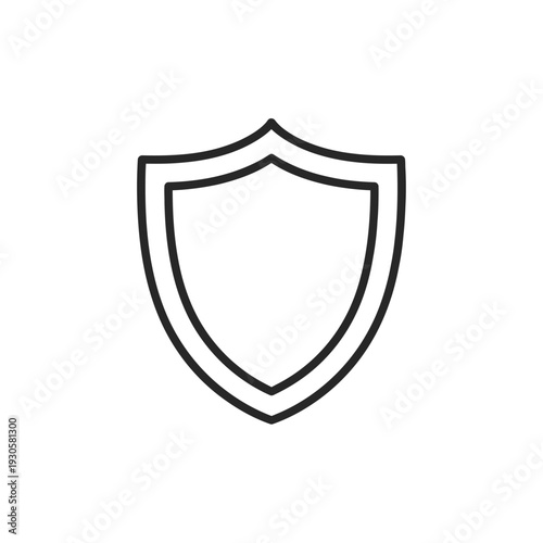 Minimalist Shield Line Icon for Security or Protection Symbols