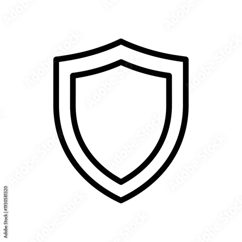 Minimalist Shield Outline Icon for Security and Protection Concepts