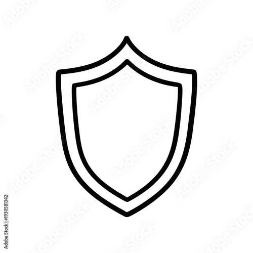 Minimalist Shield Outline Symbol for Security or Protection Concept