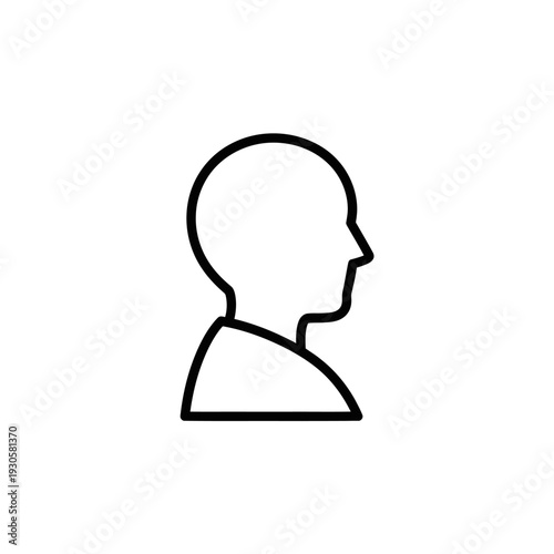 Minimalist Side Profile of a Human Head Illustration for Artistic and Design Projects