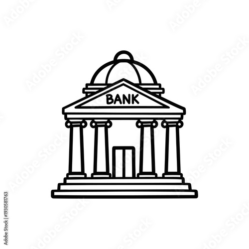 Modern Banking Institution Building with Classical Architectural Elements