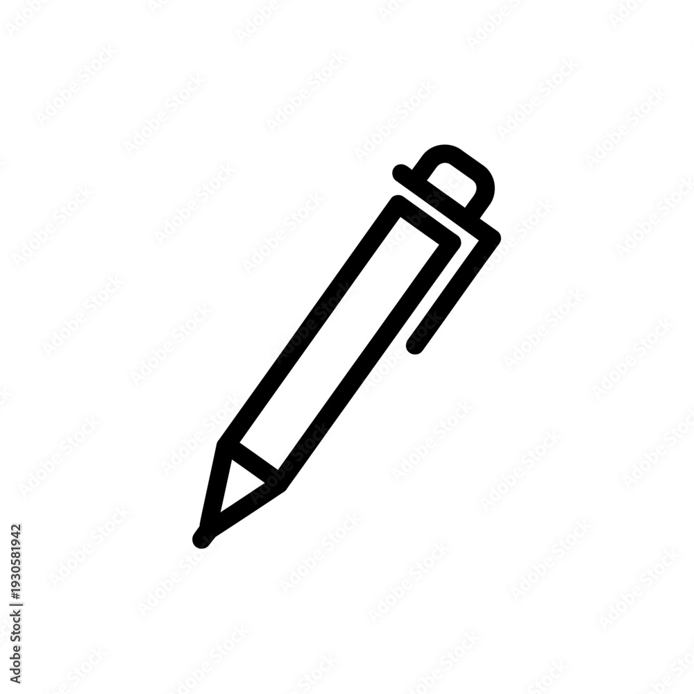 Fototapeta premium Minimalistic Black and White Pen Icon Illustrating Writing Tool for Creative Design