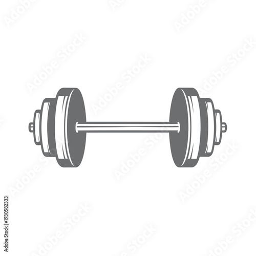 black sports barbell vector logo
