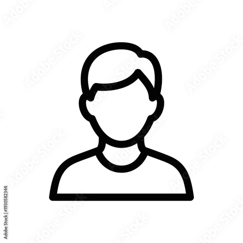 Minimalistic Male Person Icon for User Profile or Avatar Design