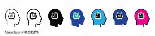 AI Thinking and Message Concept Icon Collection