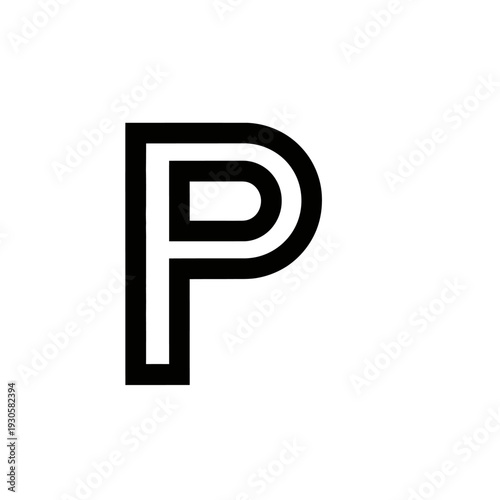 Modern Parking Sign Symbol Design with Clear Letter P for Traffic Guidance