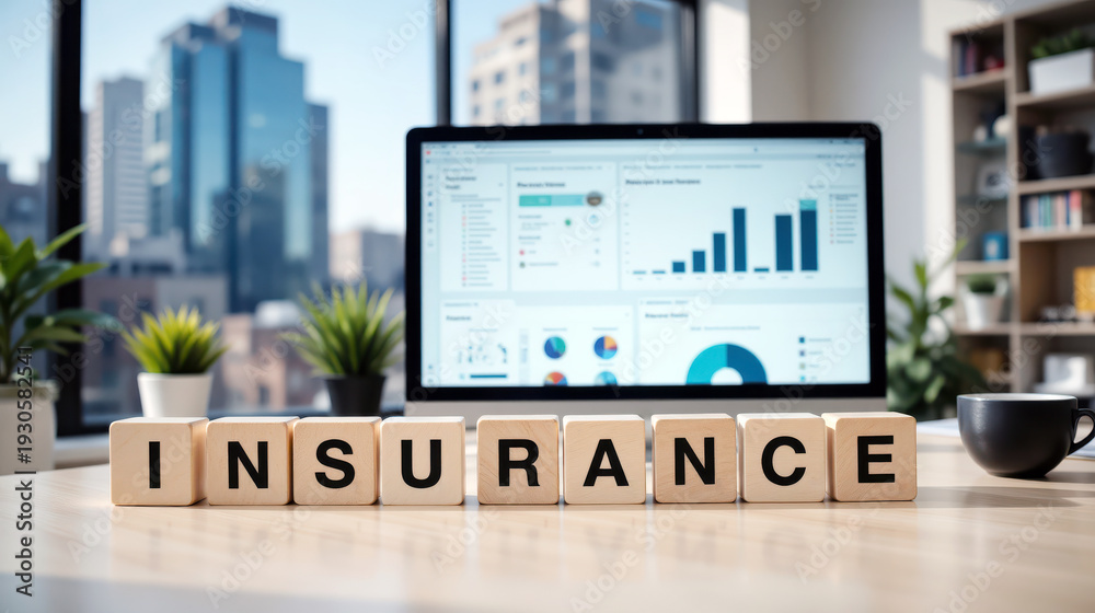 Obraz premium Insurance coverage policy guide for health, auto and house protection, comparing quotes and deductible options, handling claims and liability in personal or business plans with copy space