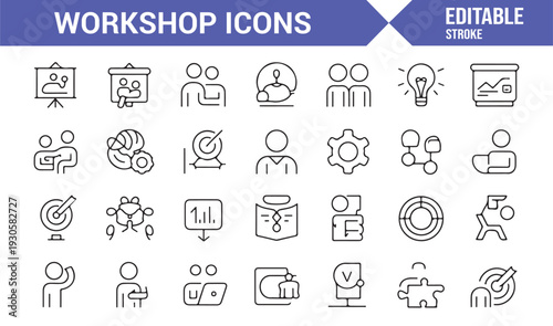 Leadership and Strategy Session Vector Icon Bundle