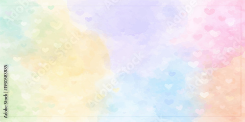 Abstract colorful watercolor background with copy space featuring a vintage grunge texture of orange fire and blue sky clouds painted on pastel art paper wallpaper