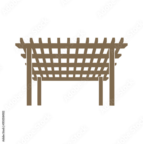 
vector logo of a house frame building made of brown bamboo