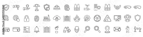 Security & Safety Icons Set – Cyber Security, Protection, Shield & Surveillance Vector Icons Pack