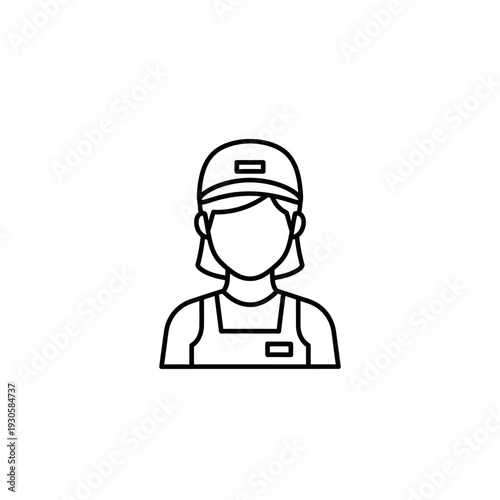 Professional Female Customer Service Representative Wearing Face Mask and Cap