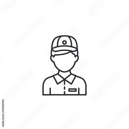 Professional Illustration of a Service Worker Man Wearing Cap and Uniform