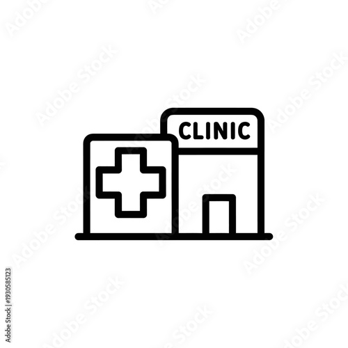 Simple Clinic Building Icon Representation for Healthcare Concepts