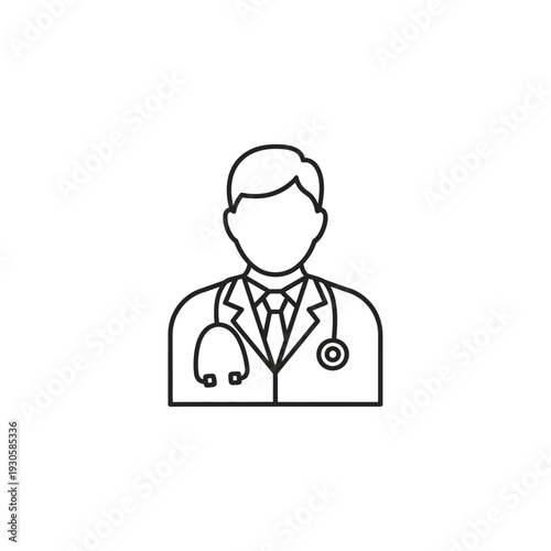 Professional Medical Doctor Icon Illustration for Healthcare and Medical Services