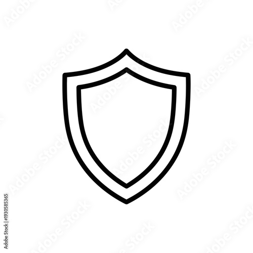 Secure Shield Line Icon Representing Protection and Safety