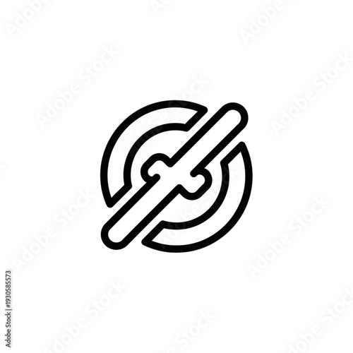 Silhouette of a Crossed-Out Target Icon Representing Absence or Restriction