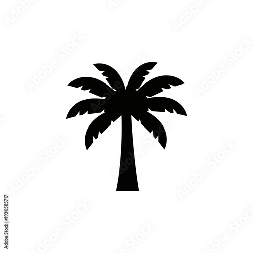 Silhouette of a Tropical Palm Tree for Vacation and Nature Themes