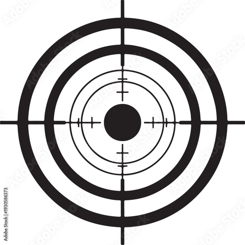 Black and White Target Reticle crosshairs focus