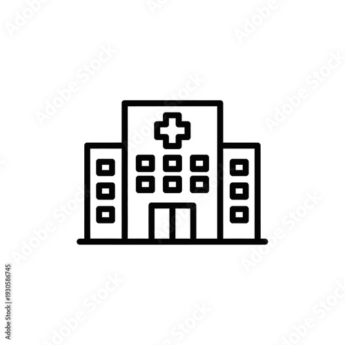 Simple Medical Hospital Building Icon Illustrating Healthcare Facility